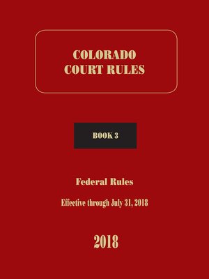 cover image of Colorado Court Rules